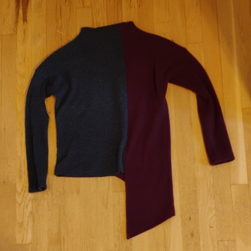 Chic Dual-Tone Turtleneck Sweater
